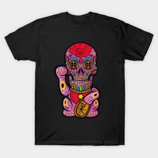 candy skull Maneki-neko T-Shirt